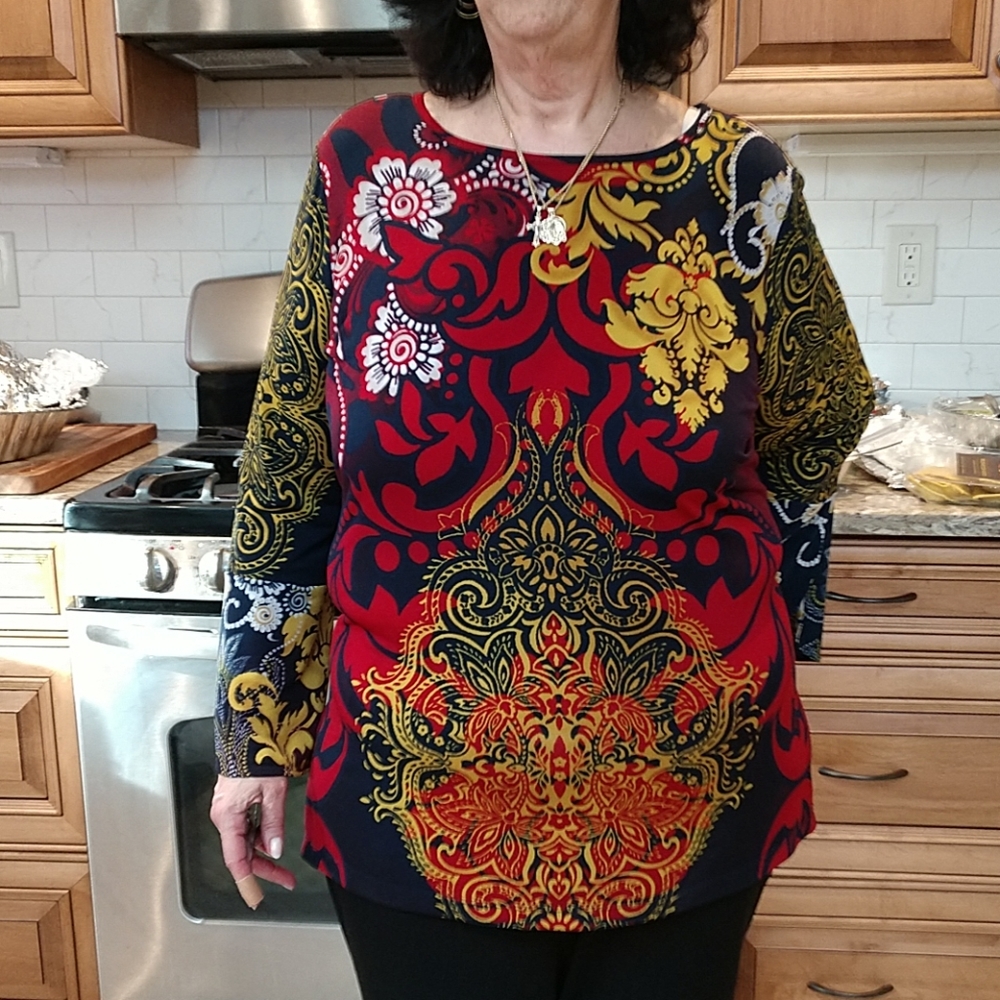 Multicolored long sleeve blouss